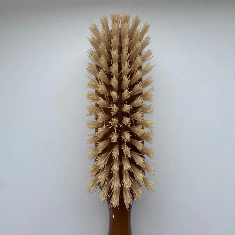 Avon Natural Bristle Hair Brush 8" Butterscotch Dark Caramel Swirl w/ Box VTG - Picture 8 of 12
